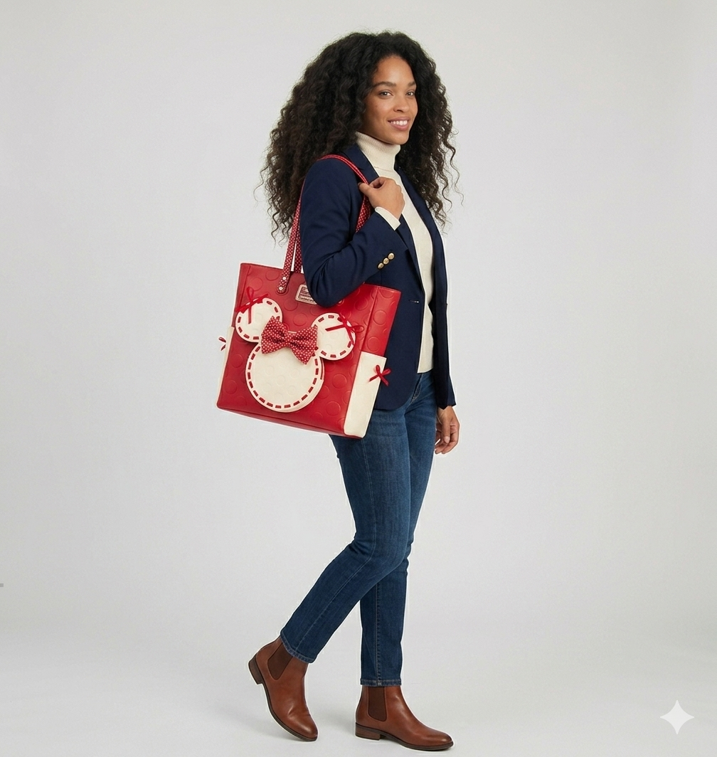 Loungefly - Minnie Mouse Rocks the Dots Coquette Tote Bag